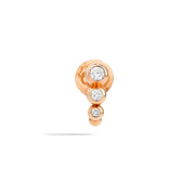 Orecchino Stud Bollicine DoDo in oro rosa 9K con diamanti bianchi 0,02 ct, mono orecchino elegante e luminoso.